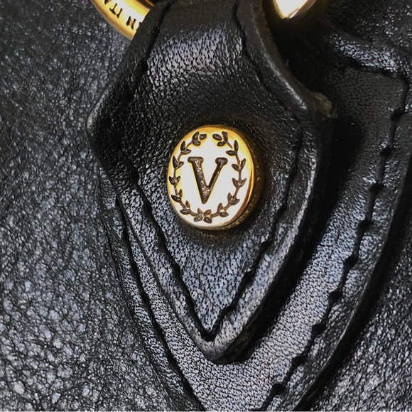 VALENTINA "Made In Italy" Mustang Black Shoulder Genuine Leather Handbag – OS - Picture 7 of 11